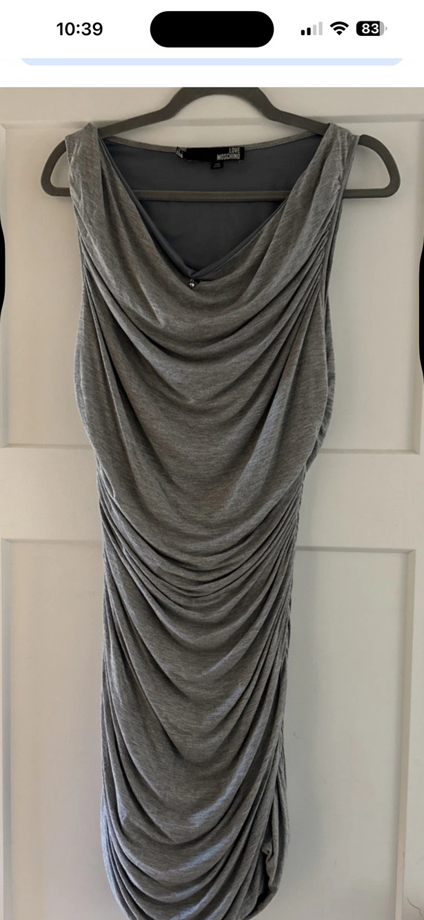 NWT  Moschino Dress Womens Sleeveless Grey dress size S